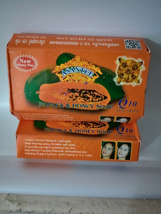 ASANTEE PAPAYA + HONEY SKIN WHITENING SOAP