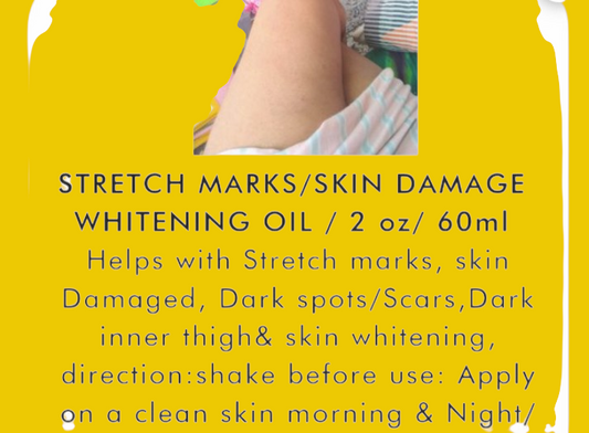 STRETCH MARKS/ SKIN DAMAGE WHITENING BODY OIL/20z